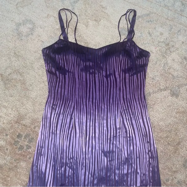 Vintage Purple Ombré Silk Maxi Dress - Image 3