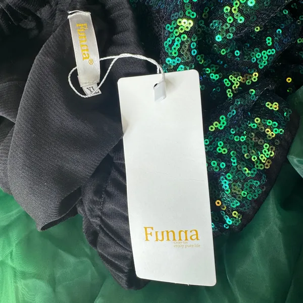 FUNNA Green Sequin Mermaid Tail Costume Maxi Skirt NWT XL - Image 9
