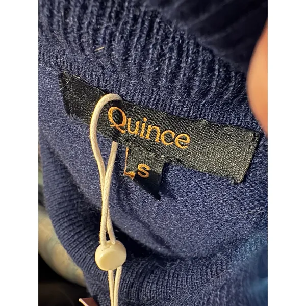 Quince Mongolian Cashmere Turtleneck Sweater Dress‎ Navy Blue Small NEW - Image 6
