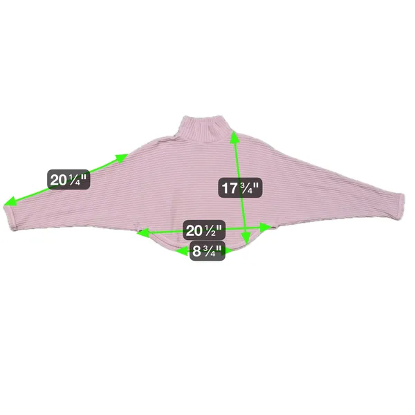Pilcro Womens Ribbed Batwing Sweater Oversized XS Pink Coquette Preppy Ballet - Image 6