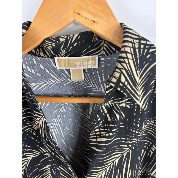 Michael Kors Tropical Print Long Sleeve Button Down Shirt Size Small - Image 3
