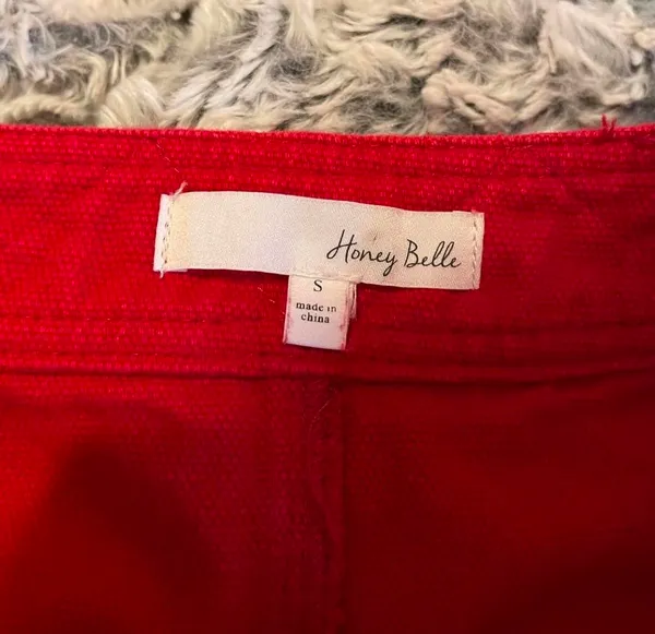 Honey Belle Red mini jean skirt - Image 4