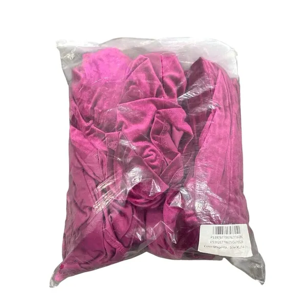 XPlusWear V-Neck Long Sleeve Velvet Maxi Dress in Magenta, Size XL​ - Image 7