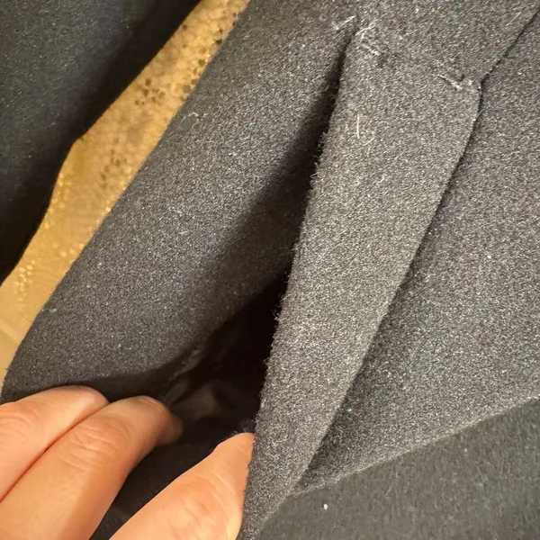 Steve Madden Black Hooded Long Pea-coat Button-Front Coat Small - Image 5