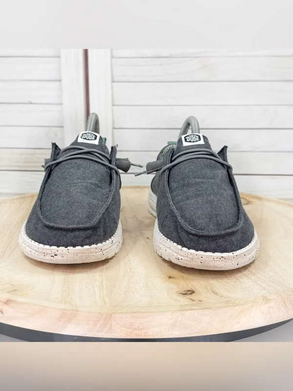 Hey Dude Wendy Canvas Chambray Slip On Loafer Denim Black Women Size 9 - Image 2