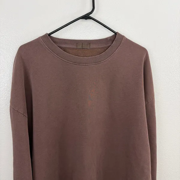 Nuuds Sweatshirt Womens Large Brown Oversized Crewneck Pullover Drop Shoulder - Image 2