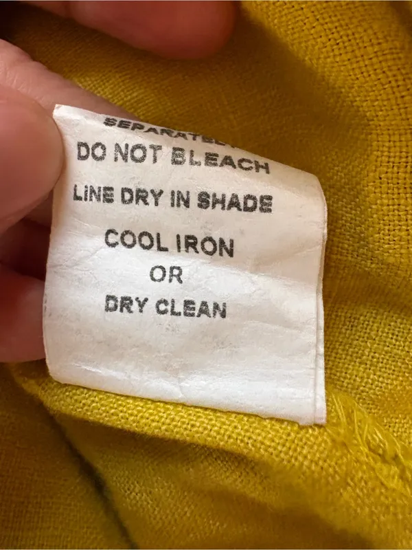 Francesca Bettini Italy 100% Linen Yellow Lagenlook Midi Dress S - Image 7