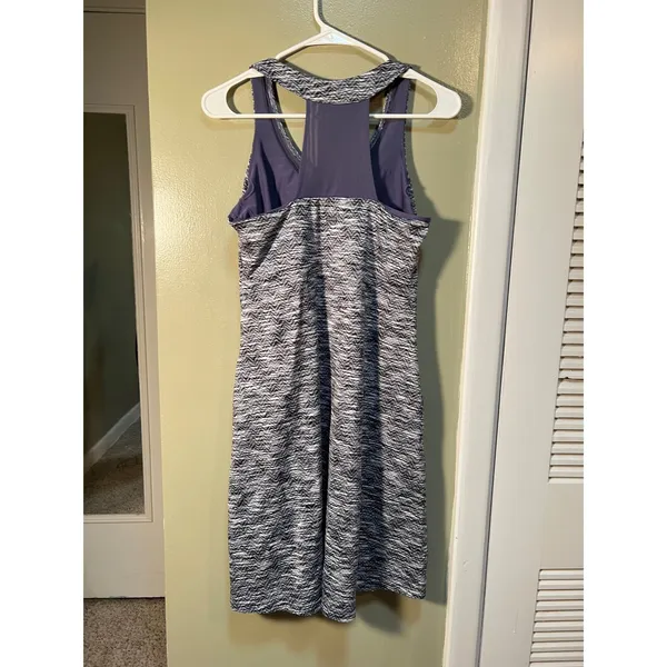 MPG Women's Size Medium Marled Performance Dress Purple Black V-Neck Sleeveless - Image 8