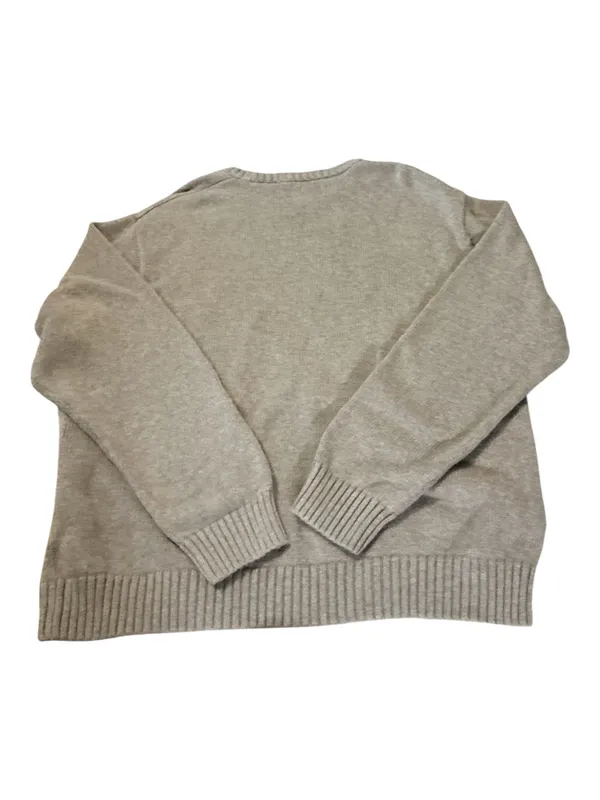 Chaps Mens Crewneck Sweater Gray 100% Cotton Long Sleeve Classic Knit XXL - Image 2
