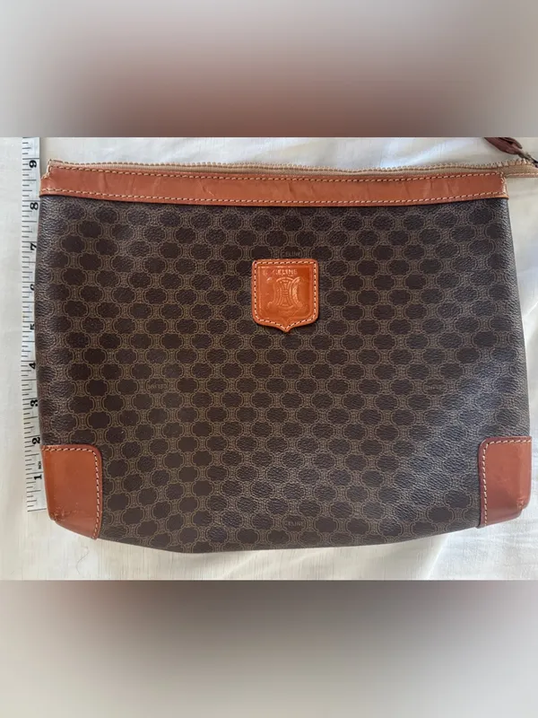 Celine Vintage Clutch Macadam Triomphe Coated Canvas Clutch Wristlet - Image 10