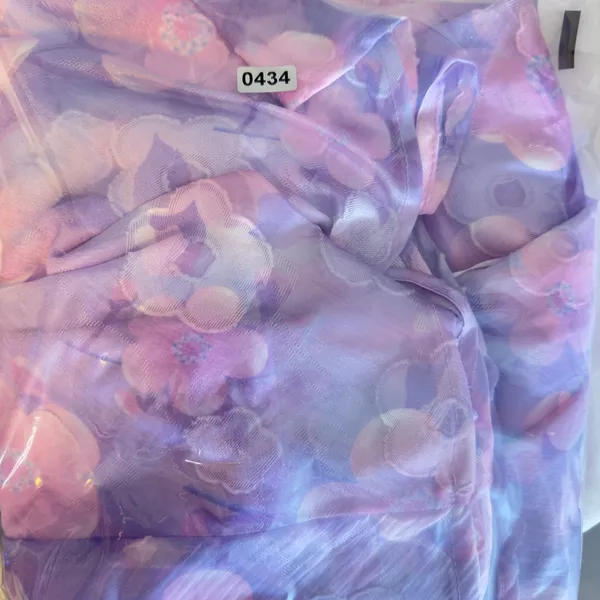 434 | Hello Molly Purple Floral Organza Fit & Flare Midi Dress Women‎ Small Prom - Image 8