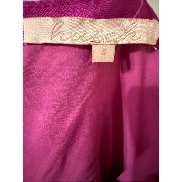 Anthropologie Hutch‎ Serena Bow Mini Dress Pink Red Sz 4 - Image 5