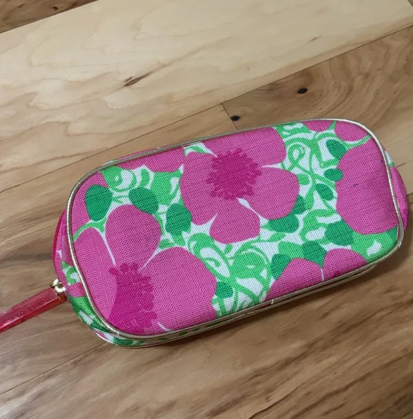 Lilly Pulitzer For Estée Lauder Cosmetic Bag Pink Green Floral Travel Case - Image 5