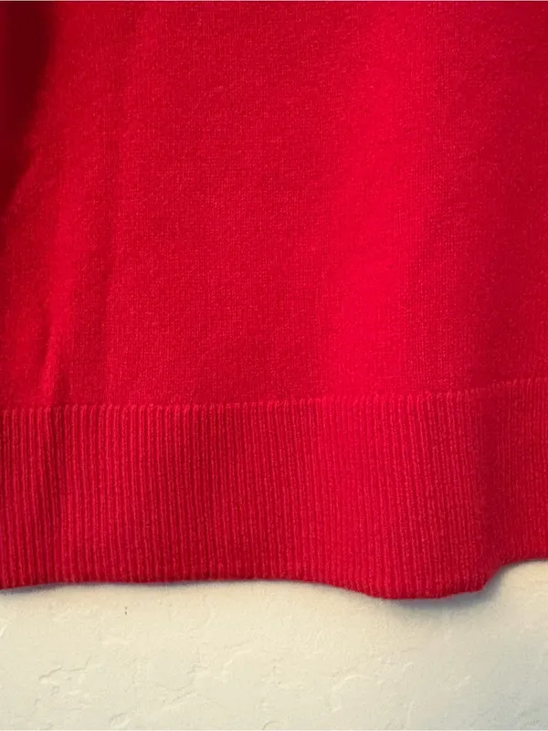 Rachel Zoe red v-neck long sleeve 100% 2-ply cashmere sweater size small - Image 16
