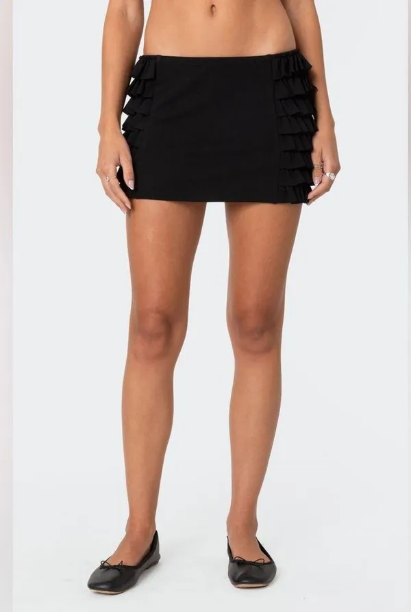 Edikted Blank Space Ruffled Mini Skirt in size Small - Image 2