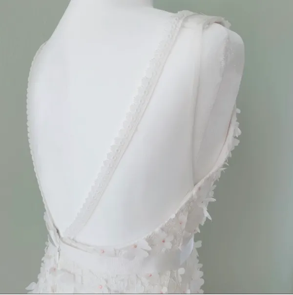 David's Bridal 3D Floral V Neck Dress - Image 8