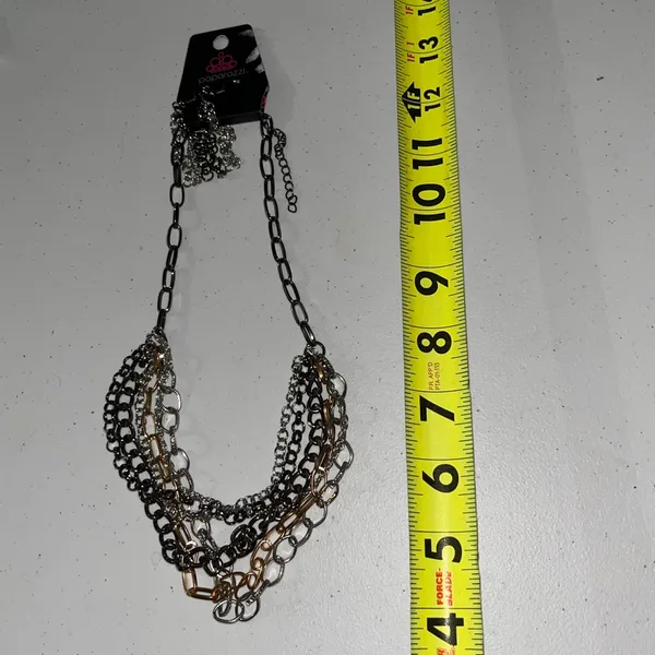 NWT Paparazzi 2 pc Bundle Silver and Gold Layered Necklace Jewelry Set - Image 2