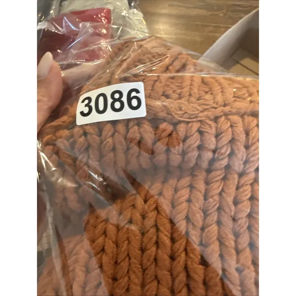 Free People Chunky Knit Turtleneck Sweater Rust Orange Small Cozy BoHo 3086 - Image 10