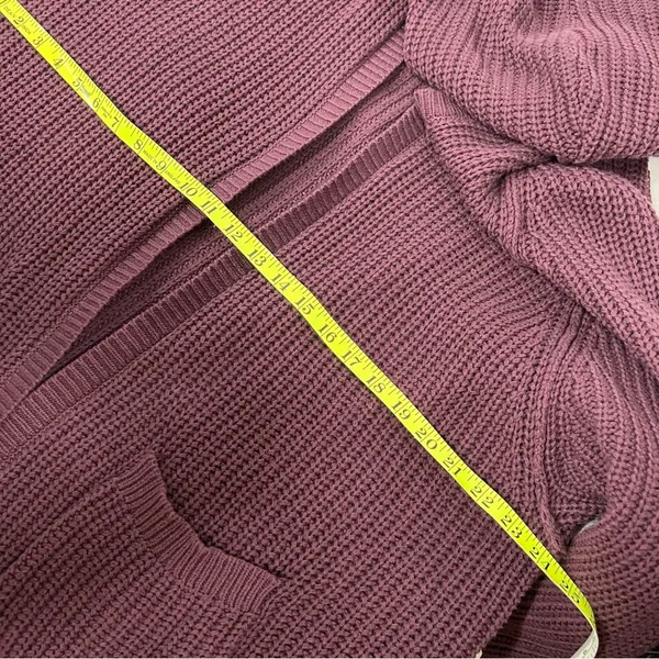 Aeropostale Burgundy knit hooded open cardigan xl sweater w/pockets - Image 4