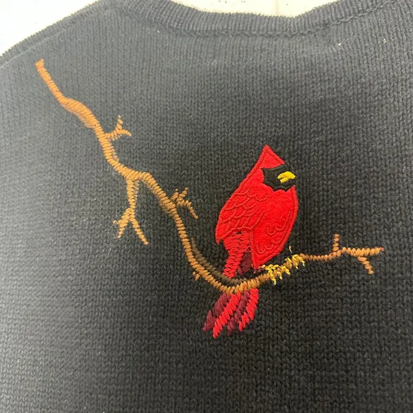 Tiara International Christmas Cardinal Sweater Vest Plus Size 18/20 Black Red - Image 5