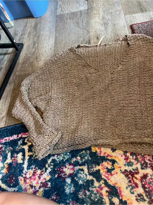 Free people Cozy V-Neck Knit Sweater in Taupe - Image 5