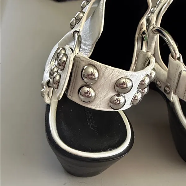 Rebecca Minkoff White Studded‎ Ankle Booties size 6.5 - Image 8