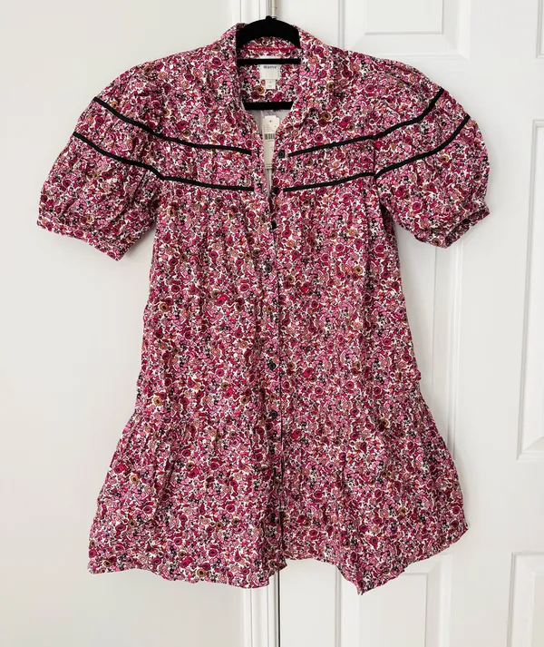 Anthropologie Maeve The Leandra Shirred Yoke Button Front Mini Dress, Size S - Image 7