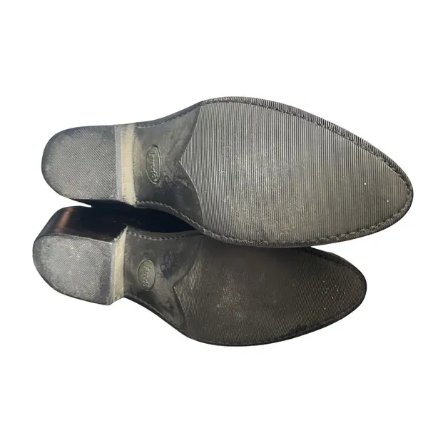 Laredo Black Leather Cowboy Boots Metal Toe Tip Size 9 Western Chic Rodeo - Image 5