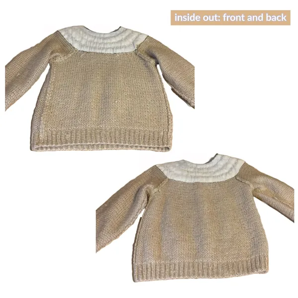 Vintage 1980'S Handmade Knit Mohair Taupe Pullover Sweater (L) - Image 8