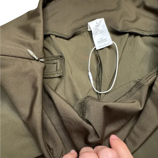 ✨ Halara Wide Leg Stretch Pants‎ Olive Green High Rise Comfy Lounge Active L ✨ - Image 5