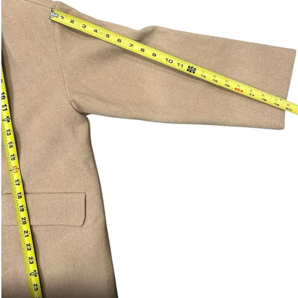 Abercrombie & Fitch Wool blend oversized boxy light brown tan coat sz Medium - Image 7