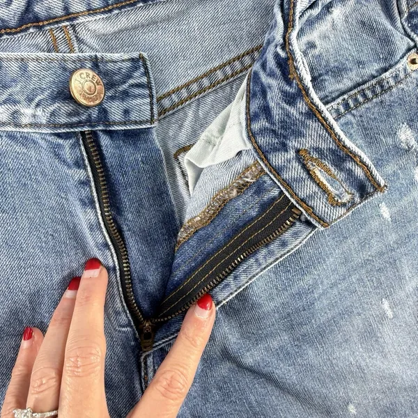 JCrew Sz 29 Jeans Shorts Broken In Boyfriend Cutoffs Blue Denim Distressed C0873 - Image 5