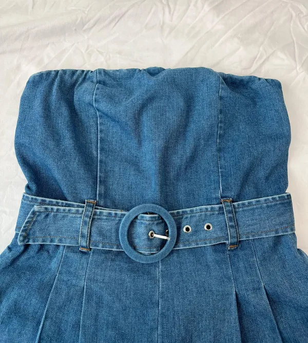 Ruby and Jenna - Olivaceous Denim Romper - Image 7