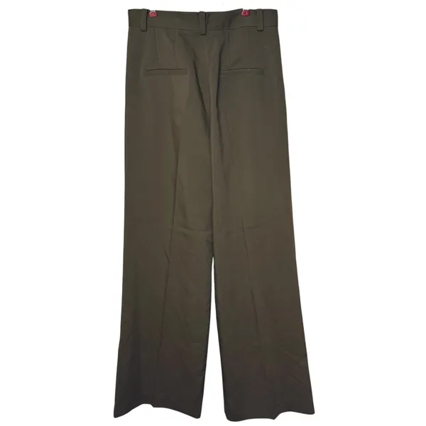 Zara Womens Pants Pleated Wide Leg Trouser Stretch‎ Tailored Brown Medium NWOT - Image 6