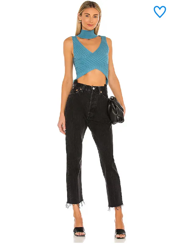 superdown alora wrap top in Blue NWT - Image 4