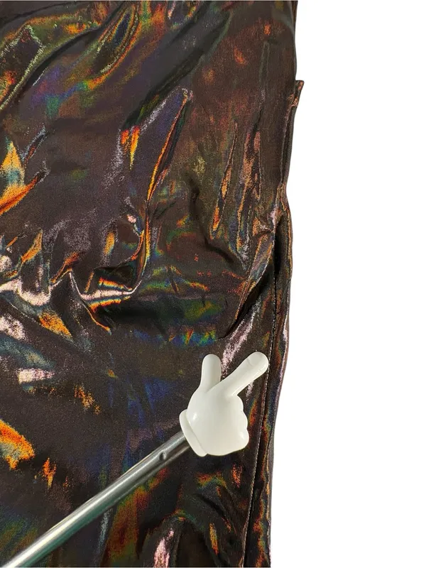 Sincerely Jules Metallic Bronze Lame Wide Leg High Rise Pants NWT M Iridescent - Image 14