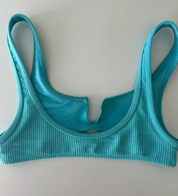 Top Blue Ribbed Cut Out - Image 2