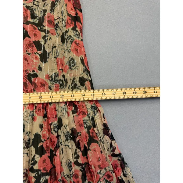 ASTR The Label Taupe Pink Floral Metallic Tiered Maxi Dress Small ACDR100834B‎ - Image 4