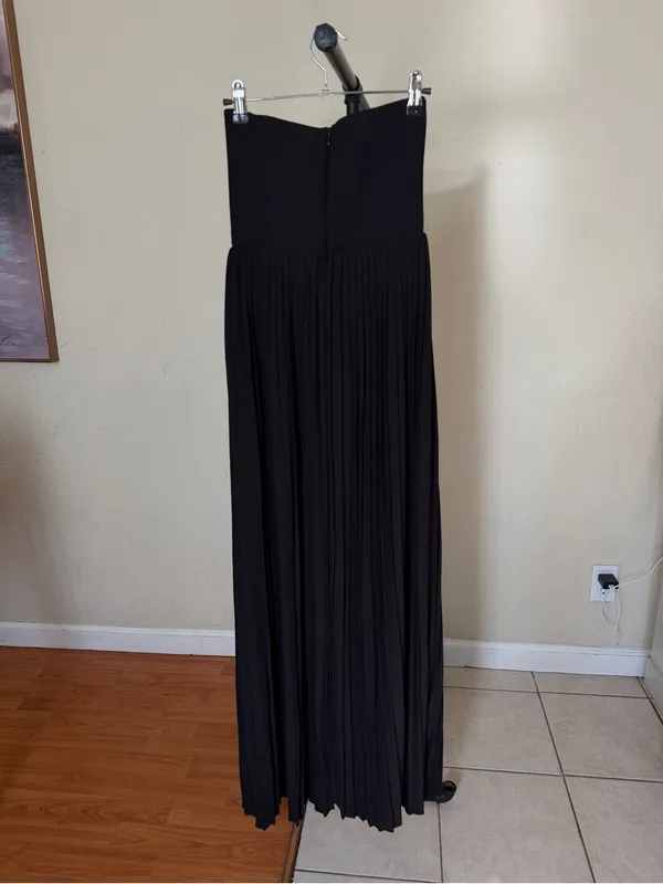 House of CB Marcella Black Georgette Pleated Maxi Dress XS A-C Regular NWOT - Image 5