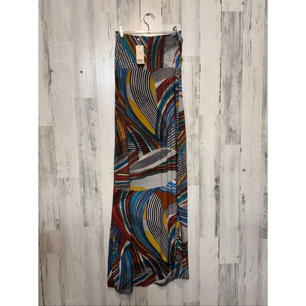 Julia Jordan Colorful Abstract Strapless Maxi Dress – Size M - Image 3