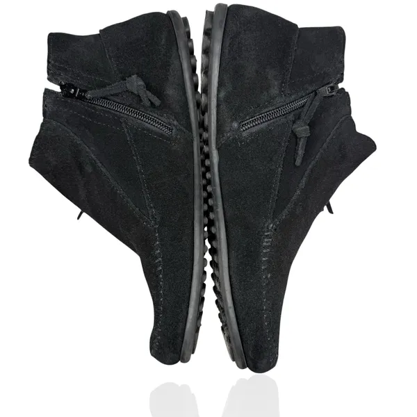 Minnetonka Lacy 9.5 Fringe Ankle Black Suede Leather‎ Bootie Shoe Moccasin Boho - Image 7