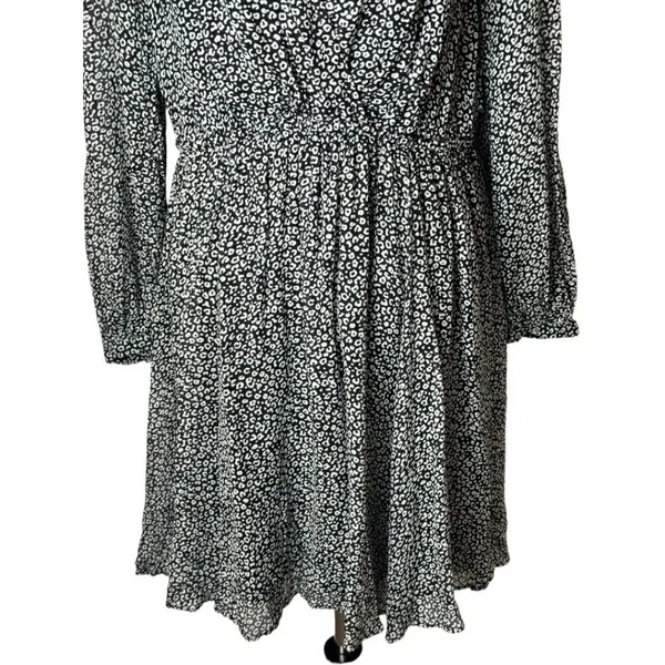 Maeve Anthropologie Black And White Leopard Print Carolyn Mini‎ Dress Size S - Image 6