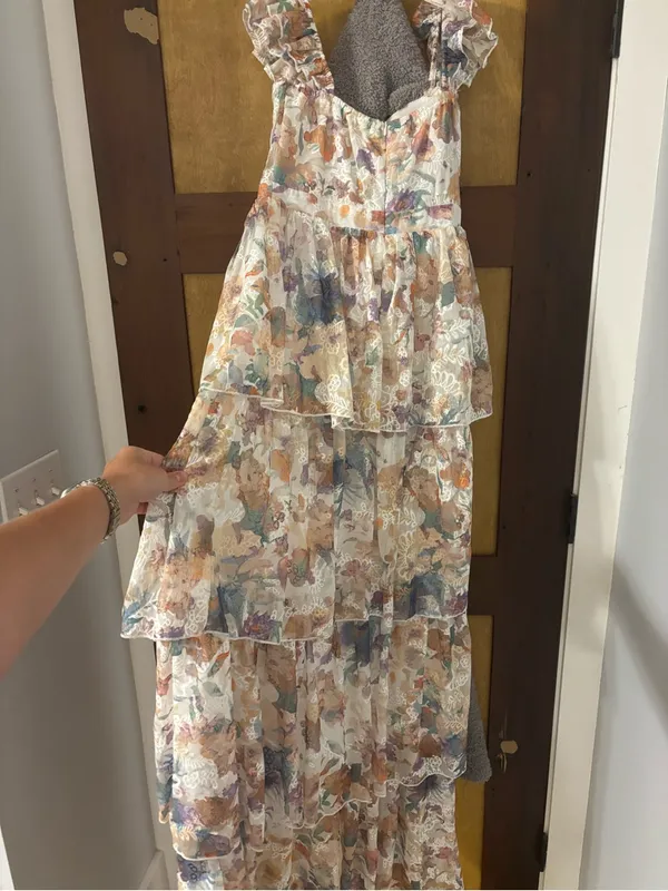 Bardot Colorful floral ruffle lace maxi dress - Image 5