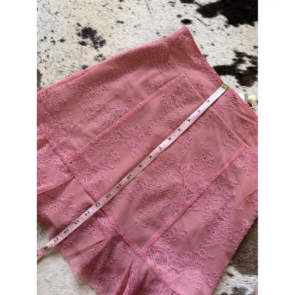 FOR LOVE & LEMONS Bianca Lace Mini Ruffle Skirt in Pink Size‎ Medium NEW - Image 6