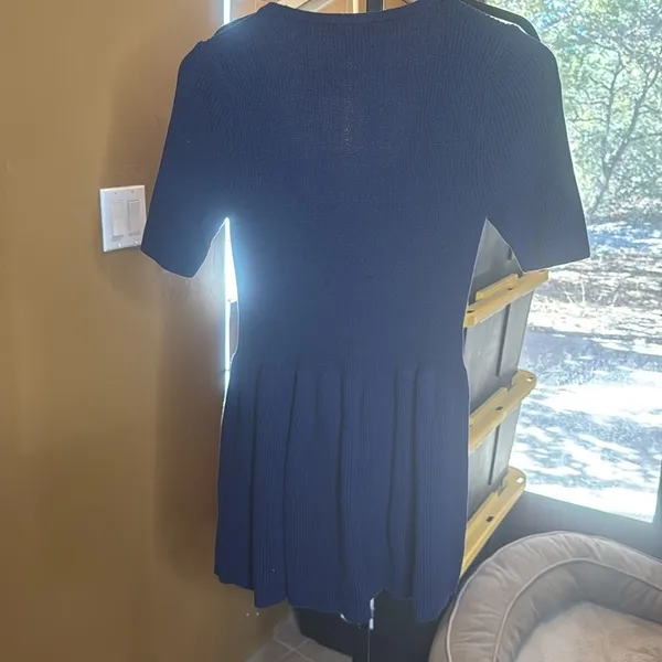 Motherhood Maternity Navy Knit Dress / Tunic Button Shoulder Size Medium - Image 7