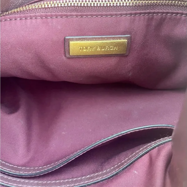 Tory Burch Calf Hair Shoulder Bag Colorblock Purple Green - Image 12