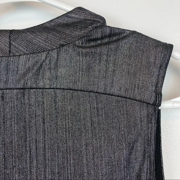 DREW Draped Neck Metallic Gray Sleeveless Top - Image 9