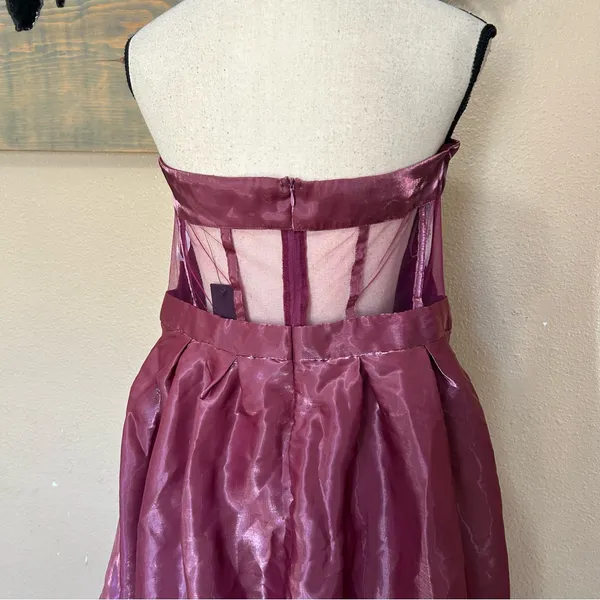 Radiant Direction Mauve Purple Strapless Midi Dress With Pockets - Image 7
