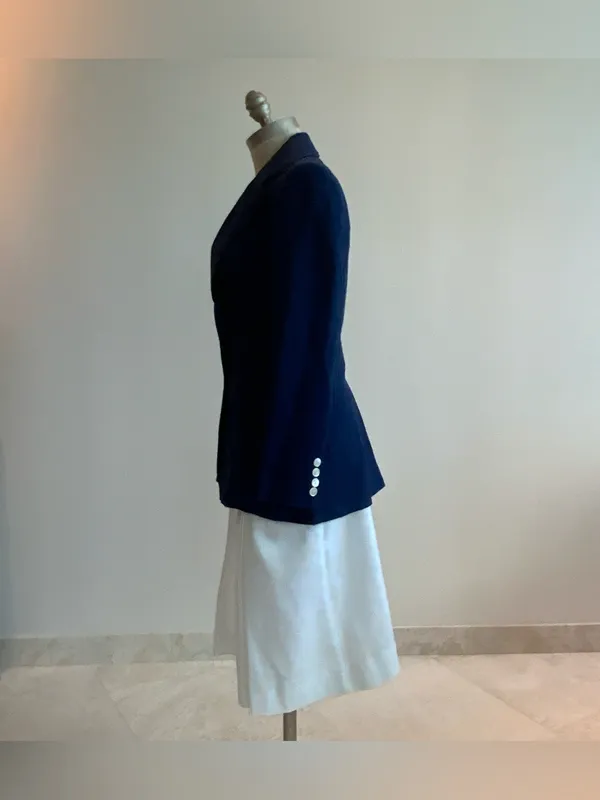 Classic Navy Women's Blazer - Tailored Evan Picone Jacket Sz Small - Image 2