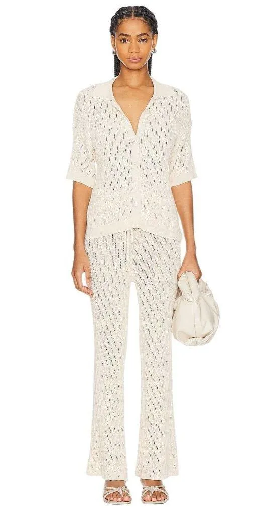 SNDYS Claire Pants in Natural XX-Small New Womens Cream Crochet Coverup - Image 8
